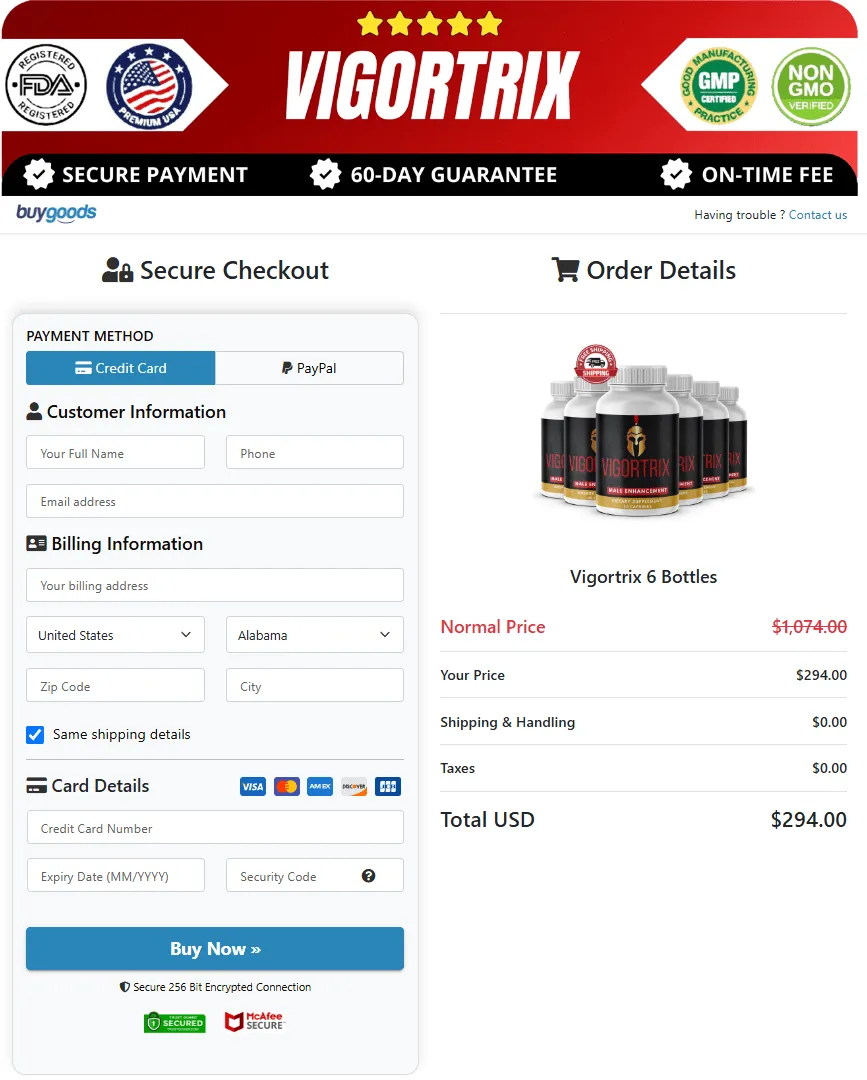 vigortrix vigortrix-secure-checkout-page
